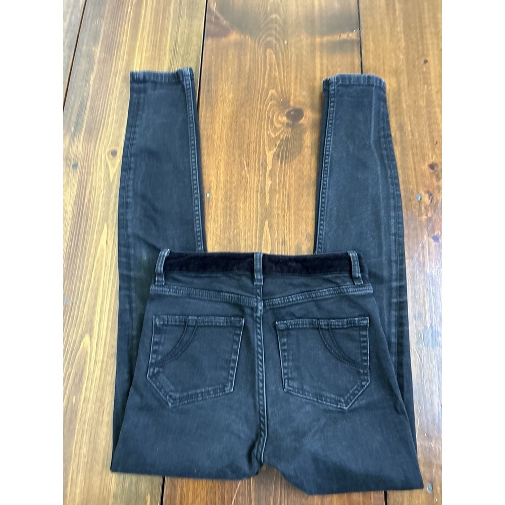 Maje Black Wash High Rise Skinny Jeans Velvet Waist Stretch Size 24 - Picture 5 of 8